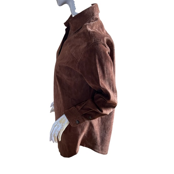 Charter Club leather suede boho chic bohemian long sleeve jacket M - Picture 4 of 6